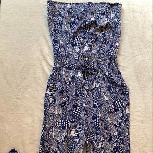 Lilly Pulitzer for Target Blue/White Jumpsuit Sz M